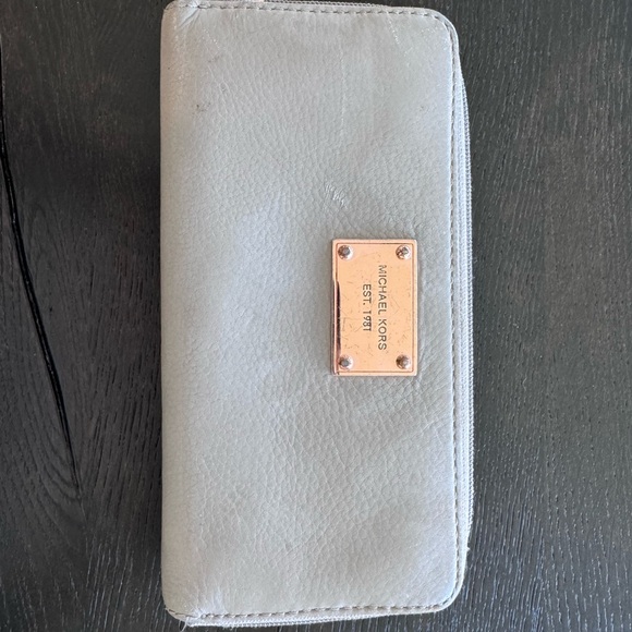 Michael Kors Handbags - Michael Kors Grey Zip Around Wallet